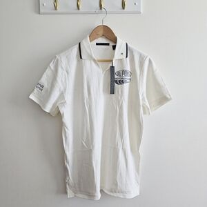 🏁 Perry Ellis DuPont Motorsports Polo Shirt Detroit District Size M 100% Cotton